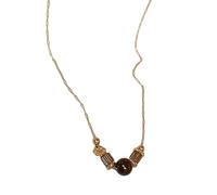Qsvbeeqj Collier avec pendentif soleil en acier inoxydable avec pierre naturelle réglable pour femme - Bijou élégant - Cadeau unique fait à la main, taille unique, Comme décrit, Comme décrit.