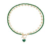 Qsvbeeqj Collier créatif en forme de cœur en zircon avec une usure confortable et stable, taille unique, comme décrit, Comme décrit