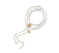 Qsvbeeqj Collier croisé à thème marin moderne en matériaux de qualité supérieure - Collier multicouche pour une longue durée de vie - Bijou de résistance aux allergies et lumineux