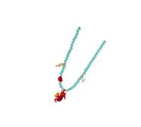 Qsvbeeqj Collier en céramique fait à la main avec des perles de verre colorées Bijoux d'été Cadeau Plage légère pour votre fleur en céramique, taille unique, comme décrit, Comme décrit