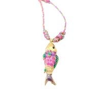 Qsvbeeqj Collier en corde vivante avec pendentif poisson de mer en acier inoxydable élégant et confortable bijou quotidien en acier inoxydable pendentif poisson, taille unique, comme décrit, Comme