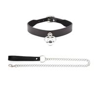 Qsvbeeqj Collier en PU avec cloches/anneaux en O - Collier élégant - Sangle de cou réglable - Costume de rouleau pour couple - Aventure - Produit intime, d, taille unique