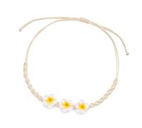 Qsvbeeqj Collier inspiré hawaïen tissé à la main avec argile polymère fleurs plumeria chaîne solide pour femmes bijoux bijoux argile douce bijoux bijoux, One Size, Comme décrit, Comme décrit