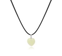 Qsvbeeqj Collier pour femme en forme de champignon vert - Collier hexagonal avec pendentif géométrique en pierre naturelle, Pierre lumineuse + corde cirée, Zircone cubique