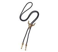 Qsvbeeqj Collier ras du cou rétro réglable avec boucle de tête en cuir de cowboy, Métal, Zircone cubique