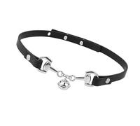 Qsvbeeqj Collier ras du cou unique à double cloches - Portable - Pour les fêtes, les festivals et les déclarations de mode quotidiennes - Collier ras du cou réglable, taille unique, comme décrit