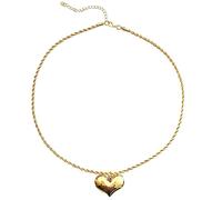 Qsvbeeqj Collier simple avec pendentif en forme de cœur - Corde tressée - Collier - Feuille de serpent - Bijoux - Chaîne de lame de clé - Collier tendance, taille unique, comme décrit, Comme décrit