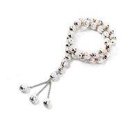 Qsvbeeqj Collier tendance pour femme avec perles en résine 33 grains - Chapelet tendance - Perles de prière religieuses - Fournitures de culte, Résine, Zircone cubique
