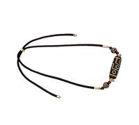 Qsvbeeqj Collier tibétain traditionnel de perles Dzi fait à la main, symbole de protection des neuf yeux, chaîne de cou pour rituels d'équilibrage d'énergie, bijoux faits à la main, One Size, Comme