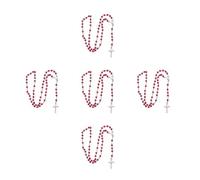 Qsvbeeqj Collier vintage avec pendentif croisé en perles de bois pour homme et femme, unisexe, mariage, rose, Sutra, bijoux, cadeaux religieux