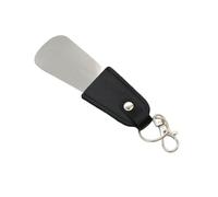 Qsvbeeqj Corne de chaussures de voyage en acier inoxydable résistant à la rouille, bracelet en cuir de taille compacte et porte-clés inclus porte-clés pour personnes âgées et enfants, Noir , Taille