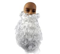 Qsvbeeqj Costume de Père Noël 1/5 pièces pour adultes, barbe, perruque, chapeau, lunettes, gants, rouge Deluxe Père Noël, costume de fête de Noël, cosplay, déguisement de Noël pour filles