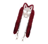 Qsvbeeqj Costume d'Halloween en fausse fourrure, renard, loup-garou - Accessoire de cosplay - Masque de loup à fourrure - Fête à thème d'Halloween