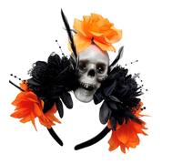 Qsvbeeqj Crâne Punk Simulation Bandeau Fleur Halloween Chapeaux de Danse Jeu de Rôle Événement et photographie Punk Livraison Crâne Bandeau pour Femmes