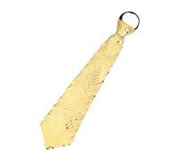 Qsvbeeqj Cravate fine à paillettes scintillantes avec fermeture éclair réglable - Cravate pré-nouée à paillettes - Cravate tendance pour cosplay, fête costumée, doré, taille unique