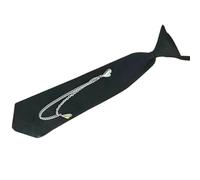 Qsvbeeqj Cravate punk noire avec double chaîne en forme de cœur japonaise vintage pré-nouée pour femme et homme uniforme étudiant tendance, Argenté., taille unique