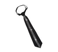 Qsvbeeqj Cravate rétro noire pour homme et femme avec sangle réglable strass étincelants accentué fête de remise de diplôme cravate de mariage cravate