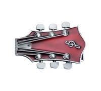 Qsvbeeqj Créatif Forme Guitare Boucle Composants De Ceinture Western Heavy Rock Métal Boucle Pour Adultes Unisexe Boucle En Métal Western Remplacement Pour Hommes Cowboy, rouge, Taille Unique