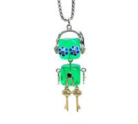 Qsvbeeqj Créatif Vintage Robot Collier Rétro Mobile Cou Pendentif Robot Unique Suspendu Décoration Lame de Clé Chaîne Bijoux Artistiques et Créatifs, taille unique, comme décrit, Comme décrit