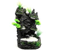 Qsvbeeqj Décoration d'aquarium en résine artificielle - Poisson de montagne - Pour sable - Cascade - Avec décorations réalistes pour aquarium