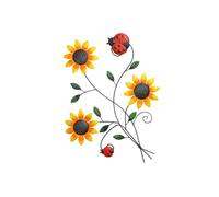 Qsvbeeqj Décorations murales en fer tournesols et papillons pour décoration de jardin Revêtement extérieur Résistant à la rouille Montage mural rapide Résistant aux intempéries Décoration de tournesol