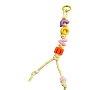 Qsvbeeqj dopamine Couleurs Lettre Perle Keychain Lettre Unique Coloré Lettre Sac de Perle Charme Porte-clés Élégant pour les Amateurs