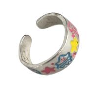 Qsvbeeqj Dopamine Dinosaure Graffiti Anneaux en alliage de dinosaure vert réglable avec décor étoile colorée pour filles Bijoux fantaisie pour adolescentes, comme décrit