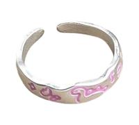 Qsvbeeqj Dopamine Dinosaure Graffiti Anneaux en alliage de dinosaure vert réglable avec décor étoile colorée pour filles Bijoux fantaisie pour adolescentes, comme décrit