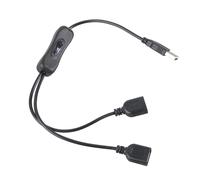 Qsvbeeqj Double Cordon De Chargement USB avec Interrupteur Contrôle Marche/arrêt Sortie Rapide 5 V 2 a pour Ventilateur De Bureau À Domicile Commutateur Répartiteur d'alimentation USB Compatible LED