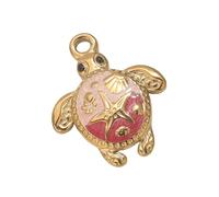 Qsvbeeqj Élégant charm tortue avec techniques de goutte d'huile Bijoux pour colliers et bracelets personnalisés Pendentif tortue en acier inoxydable, taille unique, comme décrit