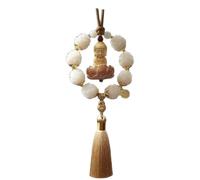 Qsvbeeqj Élégant pendentif bouddhiste en bois léger fait à la main, décoration spirituelle pour une conduite sûre et un style d'intérieur pour voiture