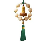 Qsvbeeqj Élégant pendentif bouddhiste en bois léger fait à la main, décoration spirituelle pour une conduite sûre et un style d'intérieur pour voiture