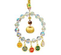 Qsvbeeqj Élégant pendentif bouddhiste en bois léger fait à la main, décoration spirituelle pour une conduite sûre et un style d'intérieur pour voiture