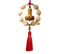 Qsvbeeqj Élégant pendentif bouddhiste en bois léger fait à la main, décoration spirituelle pour une conduite sûre et un style d'intérieur pour voiture