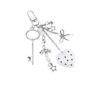 Qsvbeeqj Élégant pendentif cœur nœud papillon porte-clés portable décoratif robuste