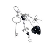 Qsvbeeqj Élégant pendentif cœur nœud papillon porte-clés portable décoratif robuste