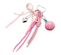 Qsvbeeqj Élégant pendentif de sac en crochet avec motif floral fruit pendentif tissé doux pour femmes cadeau décoration pratique pendentif en métal pratique bijoux, K5152