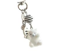 Qsvbeeqj Élégant Porte-clés Ours Flocage en Peluche Clip de Poche Multifonctionnel Dessin animé Sacs Pendentif pour Mode Décontractée Facile à Installer Porte-clés Flocage, Little Bear Raised