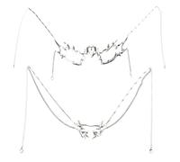 Qsvbeeqj Ensemble de 2 pièces métalliques taille réglable demi-chaîne couverture mécanique vêtements de visage irréguliers texture laiton pour les individus de mode