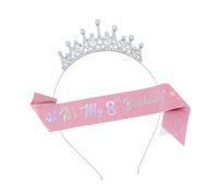 Qsvbeeqj Ensemble de couvre-chefs et écharpes d'anniversaire pour filles, ensemble de tissus brillants brillants pratiques en métal, décorations de fête d'anniversaire pour filles, bandeaux