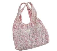 Qsvbeeqj Esthétique Toile Sac Tué Sac Épaule Réutilisable pour Femmes Loisirs Vacances Travail Shopping Gym Dentelle Tissu Sac Cadeau, a