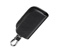 Qsvbeeqj Étui de voiture à distance avec fermeture éclair - Sac en cuir PU avec porte-clés - Accessoires automobiles - Étui en cuir anti-rayures