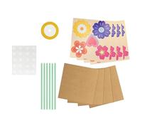 Qsvbeeqj Fabriquez vous-même des cartes de vœux florales avec différents matériaux pour les activités de cadeaux de vacances, tous les âges, fabrication de cartes créatives pour enfants et adultes