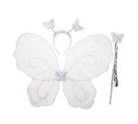 Qsvbeeqj Fairies Elves Wing Womens Girls Halloween Party Cosplay Costume papillon aile spectacles théâtraux photographie papillon fée pour filles colliers Dressup double face fée
