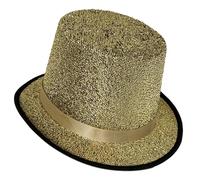 Qsvbeeqj Fedora Top Blingbling Bord Court Dress Up Magicien pour Défilé Scène Carnaval Vacances Magicien pour Enfants, Ruban doré, Adult version