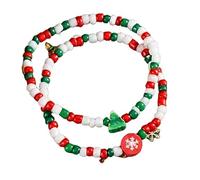 Qsvbeeqj Festival Père Noël et bonhomme de neige Perles en argile douce 18 cm Longueur réglable 3 styles uniques Bijoux faits à la main léger Accessoire de poignet de vacances, taille unique, Comme
