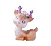 Qsvbeeqj Figurine de cerf de dessin animé en résine créative Statue de renne décor à la maison Miniature Animal Gâteau Bureau Figurine décorative Orname Statue Décoration