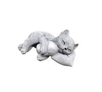 Qsvbeeqj Figurine de chaton de jardin Statue de chaton extérieur unique Décoration extérieure Yard Art Mémoire Memorial imperméable pour animaux de compagnie Ornements de jardin