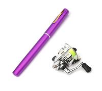 Qsvbeeqj Forme de stylo Rod Reel Combo Ensembles Télescope Stylo de poche Portable Canne à pêche pour la pêche en mer Plein air