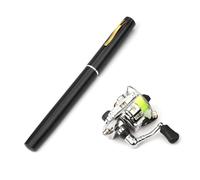 Qsvbeeqj Forme de stylo Rod Reel Combo Ensembles Télescope Stylo de poche Portable Canne à pêche pour la pêche en mer Plein air